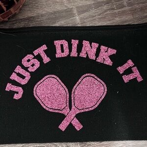 Black and Pink 'Just Dink It' Pouch